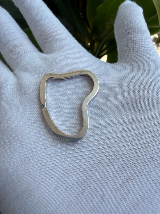 TIFFANY&CO. Silver 925 Elsa Peretti Open Heart Key Ring Authentic - Picture 9 of 12